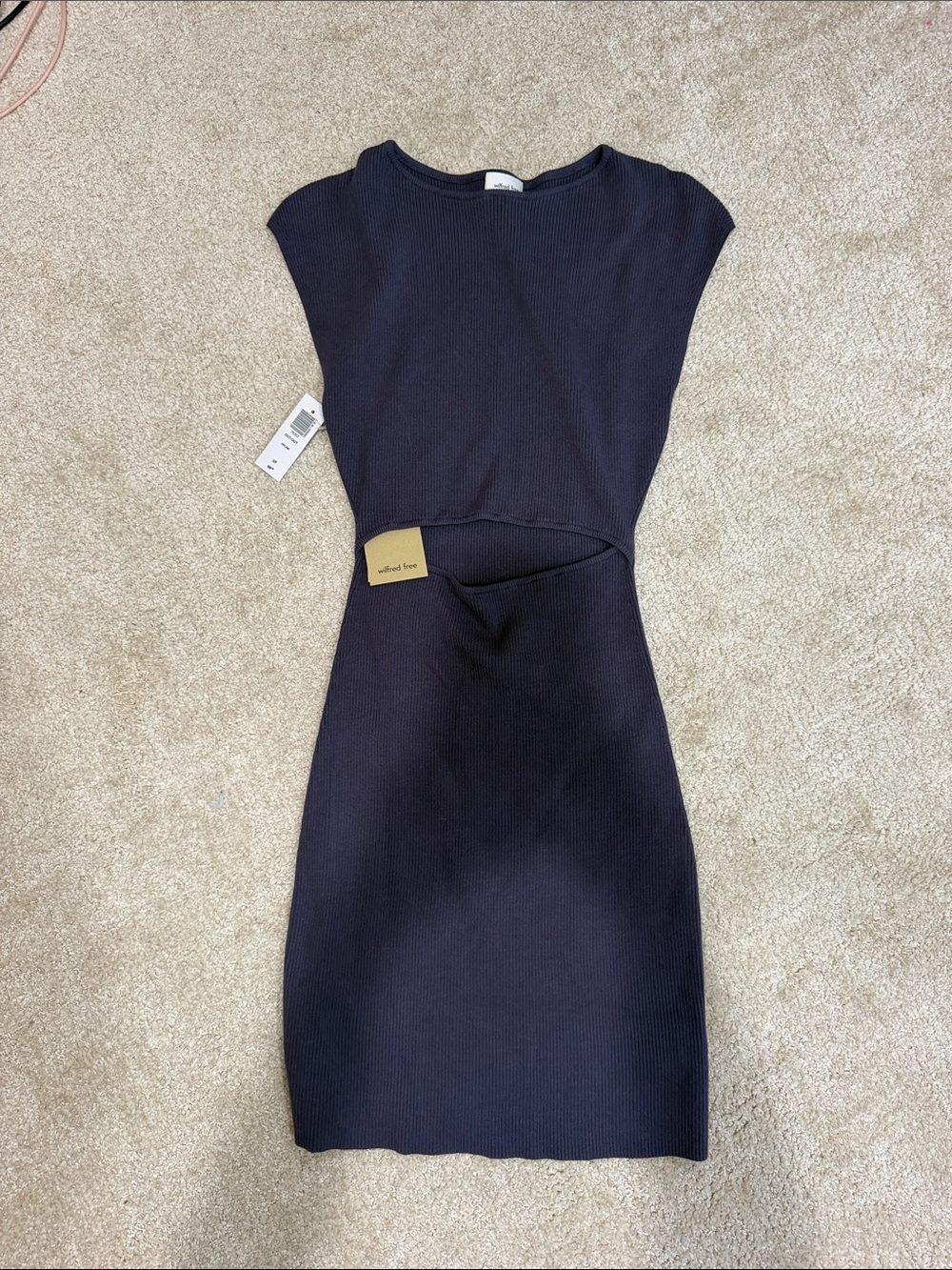 NWT Aritzia Wilfred Knit Ribbed Cut Out Dress